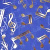 Basic Sense Music Note Foiled Light Weight Scarf, Royal Blue