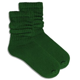 COUVER Women Girl's Scrunched Slouch Socks - Hunter Green, Size 9-11, 1 Pair