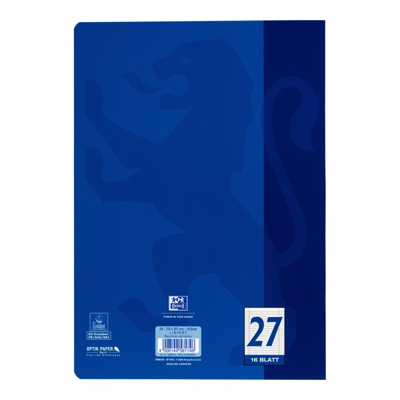 Oxford school exercise book, blue