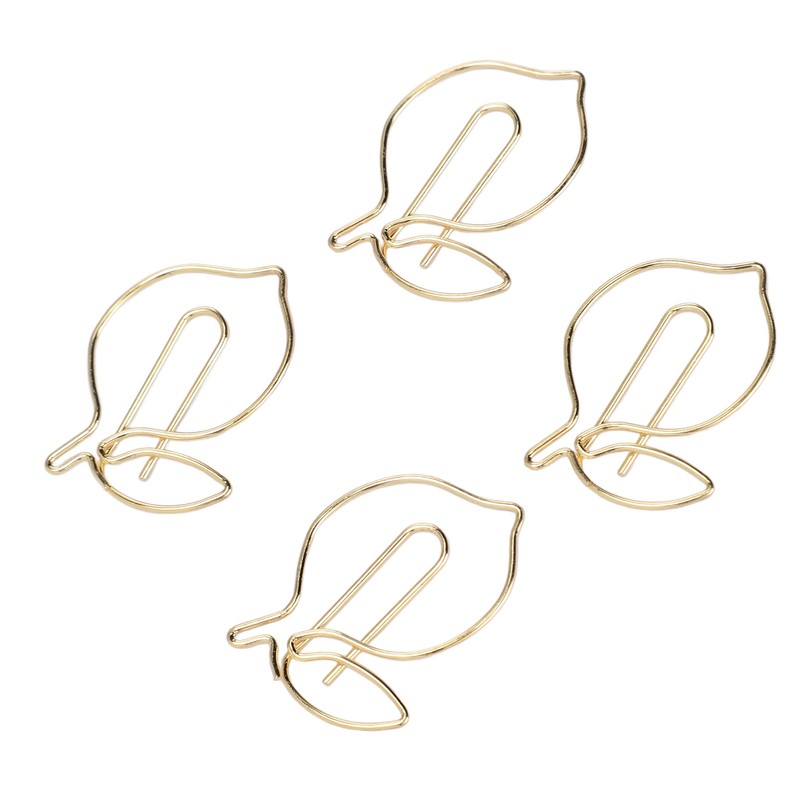 100 Pcs Paper Clip Gold Cute Lemon Shaped Bookmark Clips