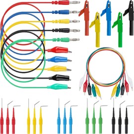 Youmile 30 pcs Test Lead Kit 4mm Banana Plug to Alligator Clip,Back Probes Pins,Alligator clip set,Alligator Clip to Alligator Clip Test Lead,for Multimeter Diagnosis Circuit Testing
