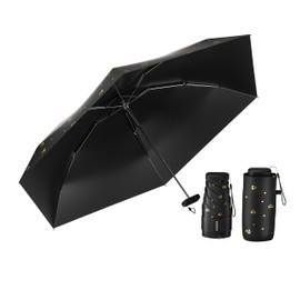 MJOFFIN Compact Mini Umbrella for purse-Lightweight,Fold and UV Umbrella for Rain-Suitable for women, girls, kids(Love Black)