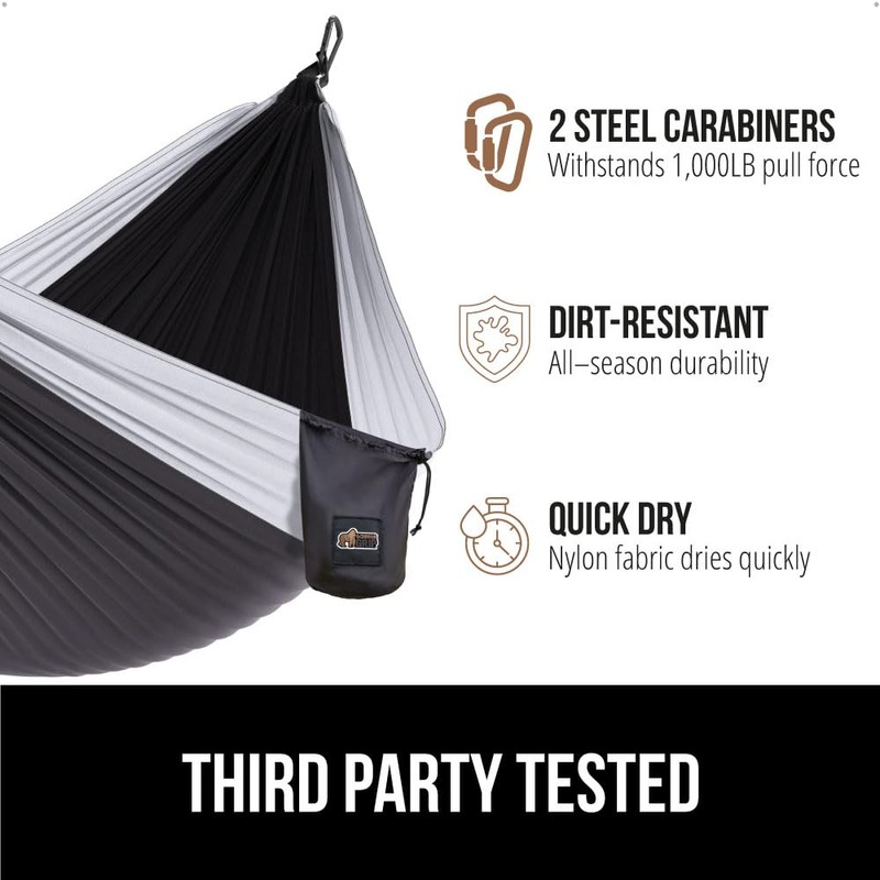 GORILLA GRIP Durable Portable Camping Hammock, Holds 500lbs with Heavy