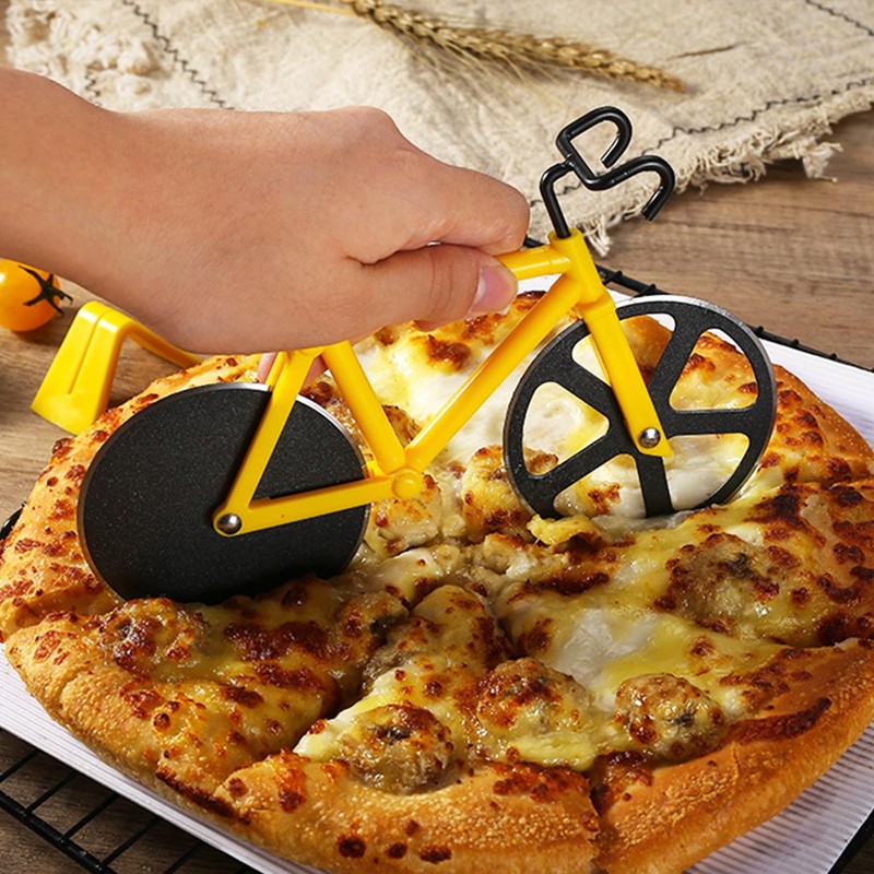 Bicycle Pizza Cutter Kitchen Gadget Pizza Bicycle Pizza Cutter Stainless