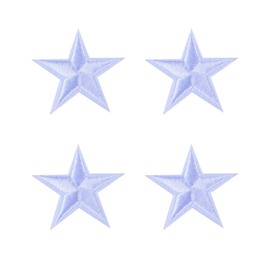 10pcs Blue Five-pointed Star Embroidery Patches Diy Clothing Stickers for T-shirts Jeans and Craft Projects for Decorative and Repair Use