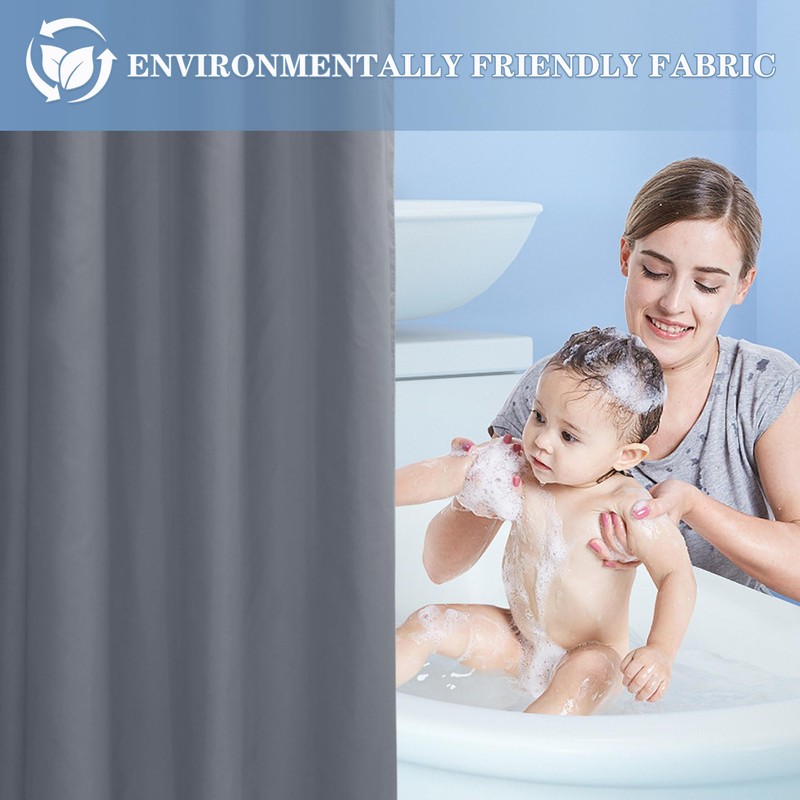 Nasitos Extra Long Fabric Shower Curtain Liners 2 Pack -