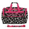 World Traveler 22 Inch Duffle Bag, Fuchsia Trim Giraffe, One