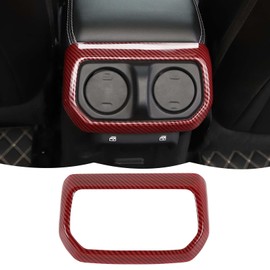 RT-TCZ Rear Back Air Conditioner Outlet Vent Panel Trim Cover Frame Decor Interior Accessories for Jeep Wrangler JL JLU & Gladiator JT 2018-2023,Red Carbon Fiber