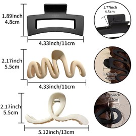 Wesoke 14 Pack Large Hair Clips Claw Clip for Women Thick Hair, Multi-Style Strong Hold Jaw Clips for Long, Curly, Thin & Straight Hair, 4.3-5.1 Inch Non-Slip Big Hair Clips for Women