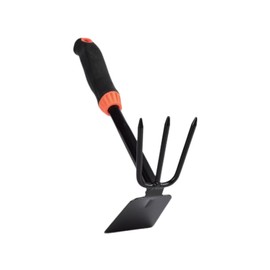 3 Prong Garden Fork for Garden Soil,Cultivator Garden Hoe,Hand Hoe Hand Rake for Loosening Soil and Weeding(2 in 1 Gardening Tools ),Garden Digging Hoe and Rake,Garden Hoe Long Handle