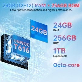 OUKITEL C35 Mobile Phones-24GB RAM(12+12)+256GB ROM Phones, 6.56” HD+,50MP+8MP,Android 13 Smartphone, 5150mAh, 4G Dual SIM, Face/Fingerprint ID, GPS,BT 5.0,Blue