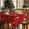 AIBIIN Red Tablecloth for Christmas Party Christmas Tree Pattern Rectangular