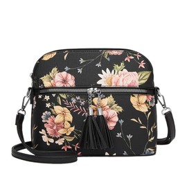 Minimalist Floral Print Shoulder Bag for Women, Purses and Handbags, Fashion Shoulder Bags for Women, Black, One Size, black