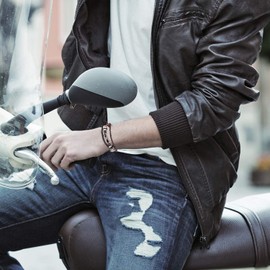 Cupimatch Unlimited Multilayer Leather Rope Bracelet for Tribal Men and Women Adjustable Bracelet