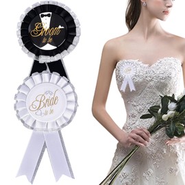 2 Pack Groom to Be and Bride to Be Decorations Tinplate Badge Bride to Be pin Wedding Buttons for Engagement Celebration Wedding Decorations