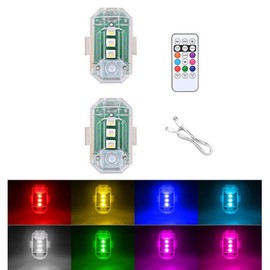 Bestswitches Wireless LED Strobe Lights with Remote Control, High Brightness 8 Colors USB Charging Led Waterproof Drone Anti-Collision Lights Night Warning Light for Car Motorcycle Aircraft Bike (2)