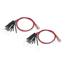 PATIKIL 0805 Pre-Wired Micro LED, 24 Pcs 3-6V Pre-soldered Mini Light Emitting Diodes Surface Mount Device for Model Building, DIY, Science Projects, 9.8" Length, Yellow