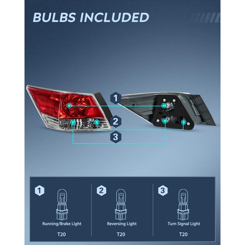 Nilight Taillight Assembly Compatible with 2008 2009 2010 2011 2012
