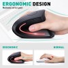 Jykeymout Bluetooth and 2.4G (2-in-1) Rechargeable Wireless Mouse, Ergonomic Vertical