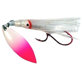 Mack's Lure 40531 Pee Wee Spinner Hoochie White/Pink Splash Nuclear Glow