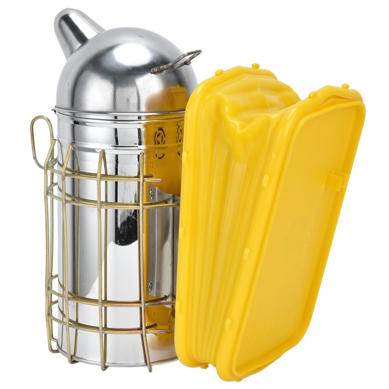Pointed Beehive Smoker with Heat Protection Board Stainless Steel Bee