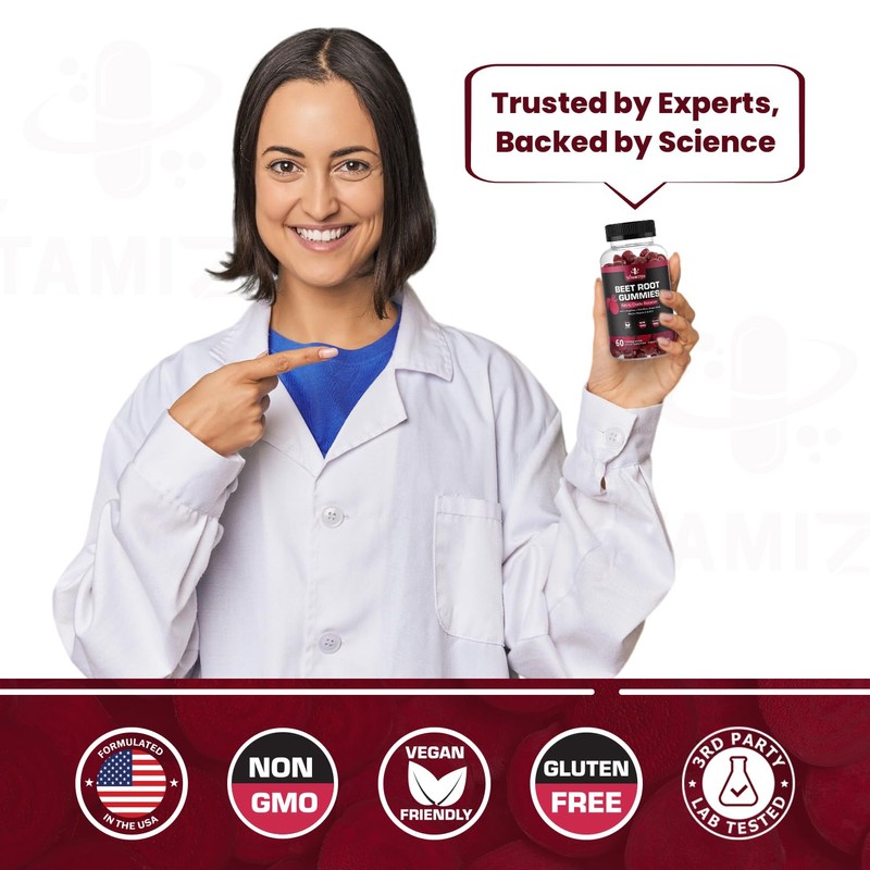 VITAMIZED Beet Root Gummies - Super Nitric Oxide Beets Supplement