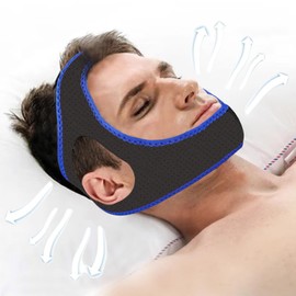 Anti Snoring Chin Strap with 2 Adjustable Velcro, Soft Airflow Chin Straps for Snoring, Safe and Effective Anti Snore Device, cpap Chin Strap to Keep Mouth Closed and Reduce Snoring