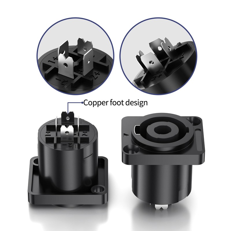 Jumwa 4 Pack 4 Pole Speakon Panel Twist Lock Speaker