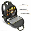 Tool Backpack, Heavy-Duty Storage Bag with Multiple Compartments, Black and