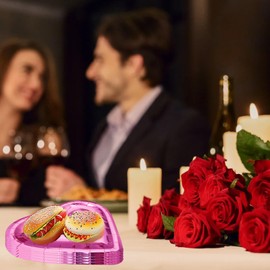 mdgfge Valentine's Day Heart Shaped Paper Plates Love Heart Theme Disposable Paper Plates for Anniversary Wedding Engagement Bridal Shower Birthday Party Decorations Supplies (20 Pcs)