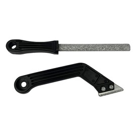 DBM IMPORTS 2 Pc Tungsten Carbide Tool Tile Grit Handle File Angled Grout Saw for Tile Cleaning