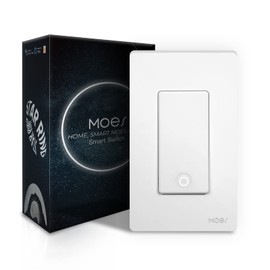 MOES Smart Light Switch, WiFi 3 Way/Single Pole Smart Wall Switches, Require Netural Wire, Compatible with Alexa and Google Home, Remote Control, No Hub Required