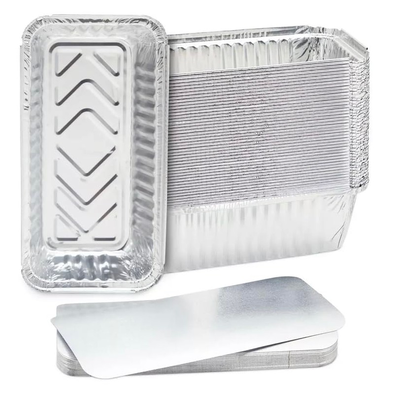 HAYCH 50 Large Aluminium Disposable Reusable Foil Food Container with