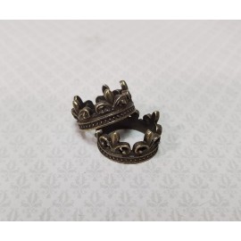 Unbranded Tiny Crowns Bronze Metal Set of 2 Miniatures Jewelry Model Making Dollhouse