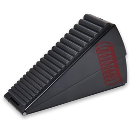 GOLD DEER Adjustable Spring Loaded Large Door Stopper,Heavy Duty Tall Door Stop Wedge Door Stoppers for Bottom of Door,Spring Loaded Wedge Door Stopper,Tall up to 3 inch,Black