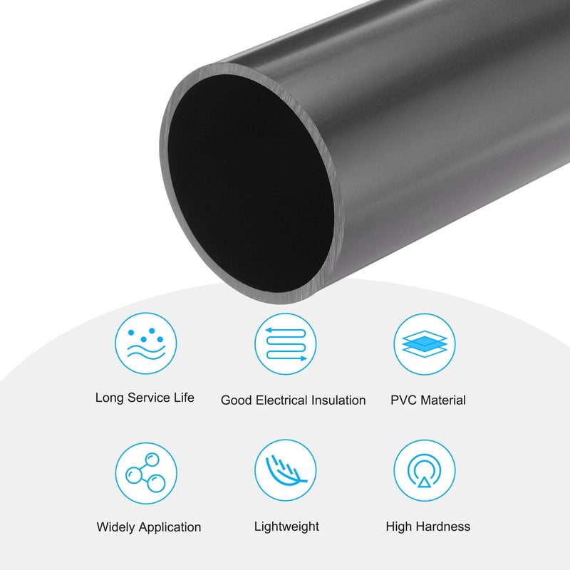 MECCANIXITY 2.5 Inch PVC Rigid Tube Round Pipe Hardware Tubing