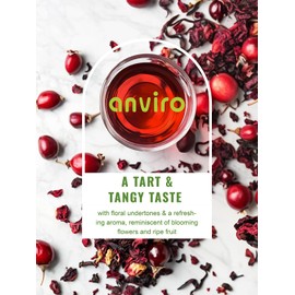 Rosehip & Hibiscus Tea Bags, Caffeine Free, Tart & Fruity Herbal Blend with Dried Hibiscus Flowers & RoseHip, Individually Wrapped Bags, No Artificial Sugar Added, 20 Counts