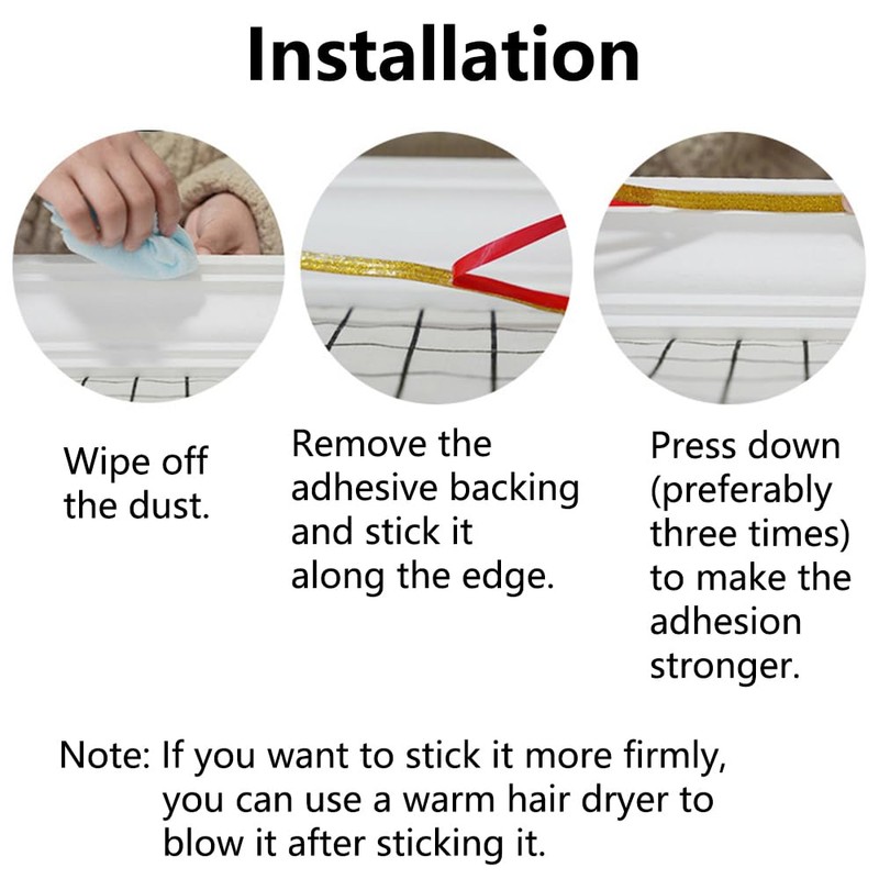 Silver 10mm*6m, Decorative Caulk Strip, Mold Resistant Self-Stick Ceramic Tile
