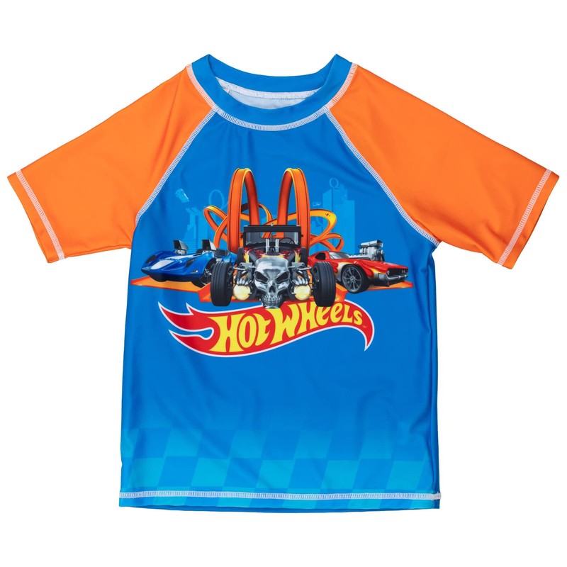 Hot Wheels Little Boys UPF 50+ Pullover Rash Guard Swim