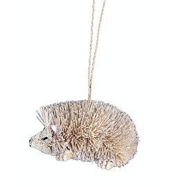 Gisela Graham White Bristle Hedgehog Decoration