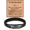 KLIFOWDY Gifts for Brother Leather Bracelet for Men American Flag