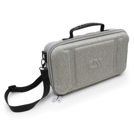 CASEMATIX Travel Case Compatible with Audio-technica AT-SB727 Portable Turntable Sound Burger Vinyl Record Player - Includes Carry Case Only with Handle and Shoulder Strap, Grey