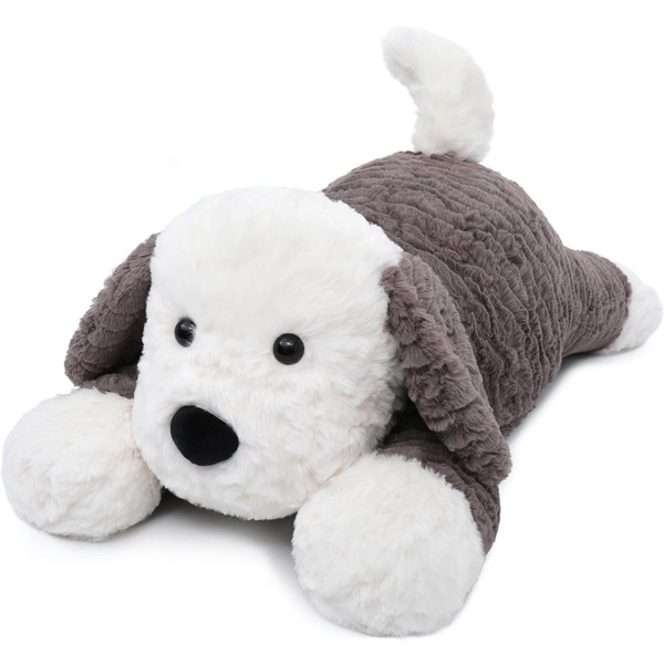 MorisMos Weighted Stuffed Animal 4Lbs, Large Weighted Stuffed Dog Microwavable Plush, 24inch Heatable Unscented Dog Throw Pillow