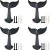 YOOHUA 4PCS Cast Iron Whale Tail Wall Hooks with Mounting