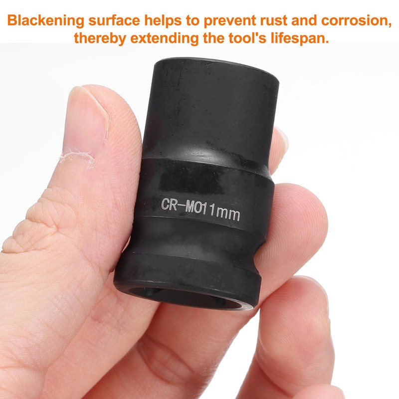 sourcing map 4 Point Square Socket 1/2" Drive 11mm Metric