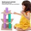 Wooden Tower Stacking Game Wooden Montessori Building Blocks Educational Desktop