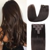 Clip in Hair Extensions Real Human Hair 8 Pieces Straight