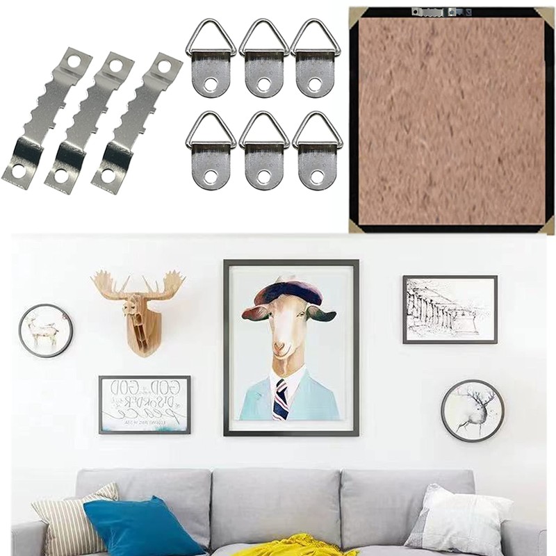Ruidee Picture Hooks Set, Picture Frame Hangers, Prismatic Hangers, Serrated