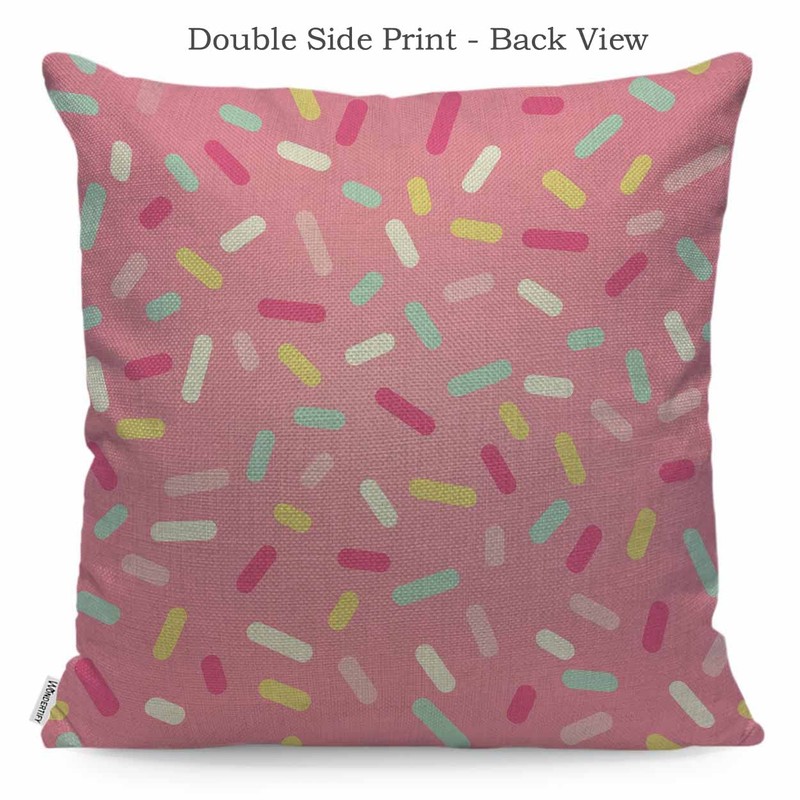 WONDERTIFY Geometric Donut Glaze Confetti Cushion Cover Pink Decorative Throw