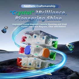 MoYu WeiLong V11 3x3 Magic Puzzle Cube Visible M 8-Level Double Adjustment Competition Level Feel 3x3x3 Twist 3D Rotating Cube (WeiLong V11 Spring 8M Ball Core M Magic Cloth Version)